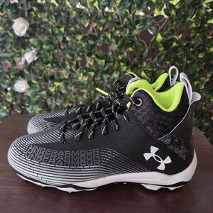 Under Armour UA Hammer MC 2.0 Football Cleats Black White Yellow US Men Size 8.5